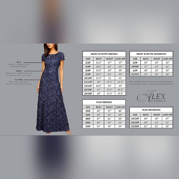 Alex Evenings Long Embroidered Cap Sleeve Dress - Picture 6 of 6